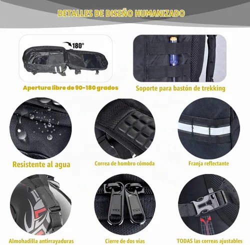 Vista 7 de Mochila para casco de motocicleta para hombre 26L