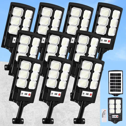 Vista 9 de Solar Street Lights Outdoor 6-Pack, 11” LED Solar Flood Lights with Motion Sensor, Waterproof Dusk to Dawn Outdoor Lighting, Solar-Powered Light for
