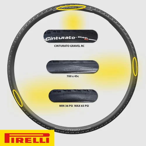 Vista 2 de Pirelli Cinturato Gravel RC Bike Tire, Gravel Racing, Clincher sin cámara TLR, velocidad y agarre, protección avanzada de pinchazos, (1)