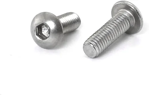 Vista 2 de 50 tornillos de cabeza de botón M3 x 0.315 in, tornillos de cabeza hexagonal Allen de acero inoxidable 304