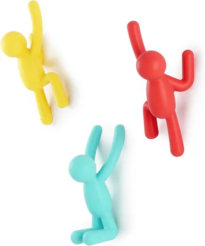 Vista 9 de Umbra Buddy Ganchos de pared decorativos montados en la pared para colgar abrigos, bufandas, bolsos, carteras, mochilas, toallas y más, juego de 3