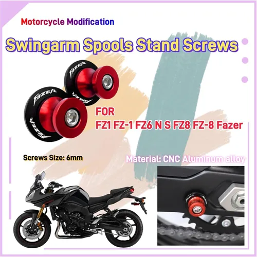 Vista 2 de Motorcycle Modification Accessories 6MM Swingarm Spools Stand Screws Compatible with FZ1 FZ-1 FZ6 N S FZ8 FZ-8 Fazer
