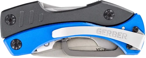 Vista 2 de Gerber Gear Crucial Multitool EDC Cuchillo de bolsillo con alicates de punta de aguja y clip, azul