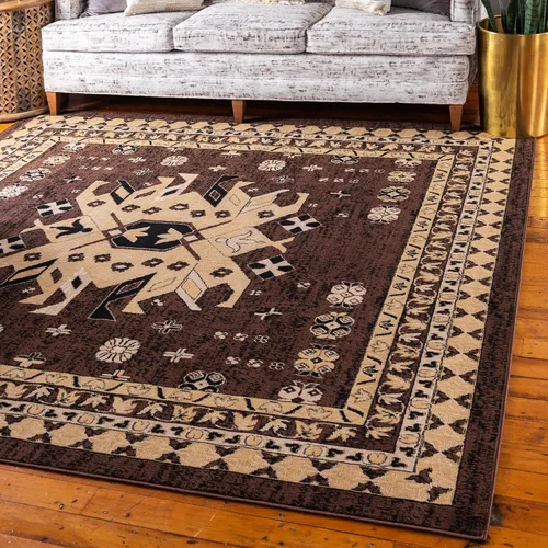 Vista 47 de Unique Loom Taftan Collection - Alfombra de borde geométrico de inspiración tribal (2 pies 2 pulgadas x 3 pies, rectangular, negro/gris)