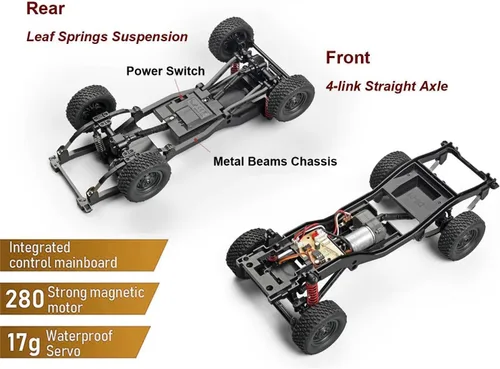 Vista 4 de HLSFWDRIVE 1/12 RC Crawler MN82 Control remoto Rock Crawler RC Truck 4x4
