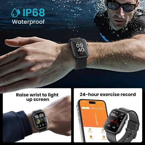 Vista 6 de Relojes inteligentes para hombres y mujeres, reloj inteligente de duración de batería de 1000 mAh compatible con Android y iPhone, rastreador