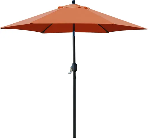 Vista 9 de Sunnyglade Sombrilla de Patio de 7.5 Pies para Exteriores, Sombrilla de Mesa de Mercado con Botón de Presión de Inclinación/Manivela, 6 Varillas