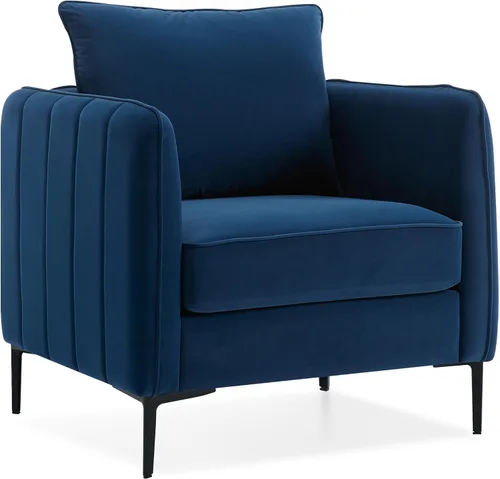 Vista 10 de Sillas de Acento de Terciopelo Negro para Sala de Estar, Silla de Acento Moderna Tapizada Cómodo Sillón de Terciopelo con Cojín Grueso y Marco