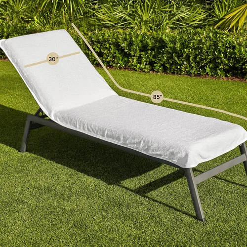 Vista 2 de Boca Terry - Toalla para silla de salón, toallas de tumbona para sillas de piscina Fundas de toalla para sillas de playa 100% algodón con parte