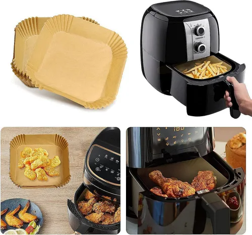 Vista 7 de 125 piezas de papel pergamino desechables para freidora de aire COSORI 6Qt