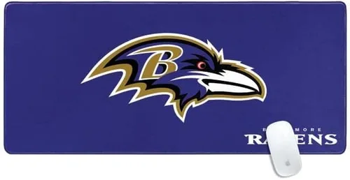 Vista 14 de Skinit Alfombrilla de mouse pequeña para juegos, diseño desgastado con licencia oficial de Baltimore Ravens con bordes cosidos, impermeable, base