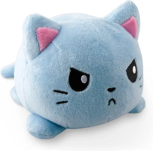 Vista 9 de TeeTurtle - Peluche reversible de gato siamés de 4 pulgadas Gato siamés feliz + enojado