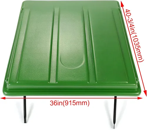 Vista 2 de Kojem Toldo de tractor verde compatible con tractores utilitarios compactos John Deere con tiras de 34 pulgadas de ancho o menos. Se adapta a toldo