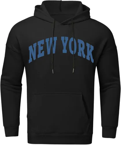 Vista 2 de EELHOE Mens Cropped Hoodie Long Sleeve Cotton Midweight Jersey with Hood Print Graphic Stretch Stylish Pullover