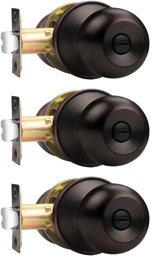 Vista 31 de Probrico - Perilla interior para puerta de baño, manija de puerta sin llave para dormitorio, juego de cerradura para puerta interior con perilla