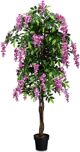 Vista 13 de Árboles artificiales ficus de 5.5 pies para decoración de interiores o exteriores