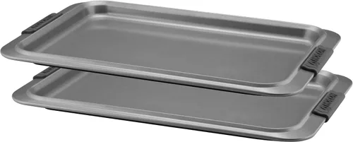 Vista 6 de Anolon Advanced - Utensilios antiadherentes para hornear con agarres, bandeja para hornear antiadherente, 10 x 15 pulgadas, color gris