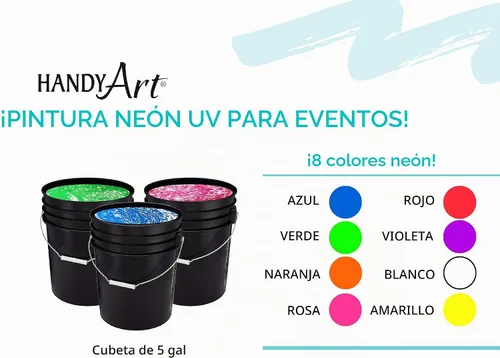 Vista 3 de Handy Art Pintura de neón UV para eventos en cubo, 5 galones, verde