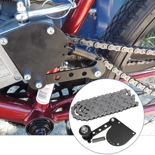 Vista 2 de YOXUFA Cadena 415H 110L eslabones con tensor de cadena motorizado para bicicleta motorizada de 2 tiempos 100cc 80cc 49cc 66cc Zeda BT80 YD100 motor