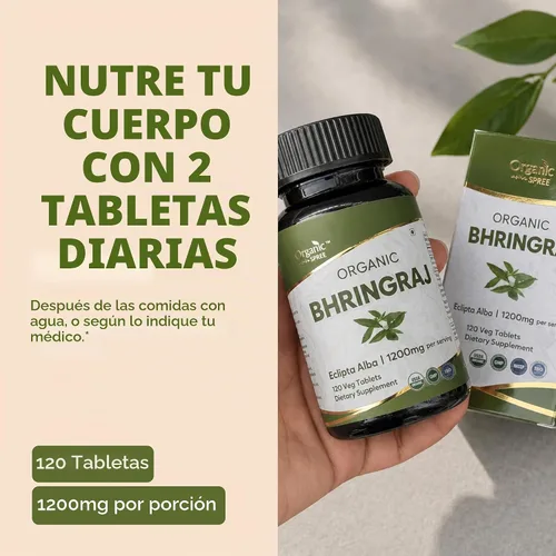 Vista 3 de ORGANIC SPREE Bhringraj 120 tabletas – Apoya la nutrición del cabello, el crecimiento saludable del cabello y la salud del cuero cabelludo*