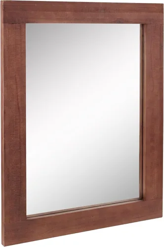 Vista 9 de Stonebriar Espejo de pared rectangular con marco de madera negra de 24 x 18 pulgadas con soportes para colgar, decoración rústica decorativa