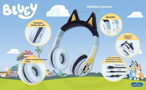 Vista 3 de Auriculares Bluetooth Bluetooth para niños, auriculares inalámbricos con reducción de volumen