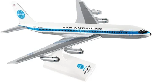 Vista 2 de Daron Skymarks SKR877 Pan American World Airways 707 Escala 1/150 Modelo de avión Jet Clipper Monsoon Livery REG#N415PA