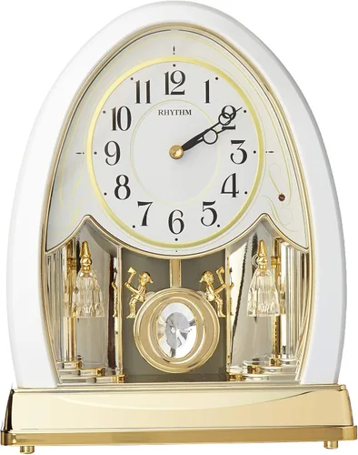 Vista 2 de Reloj de repisa musical "Joyful Crystal Pearl" de Rhythm Clocks