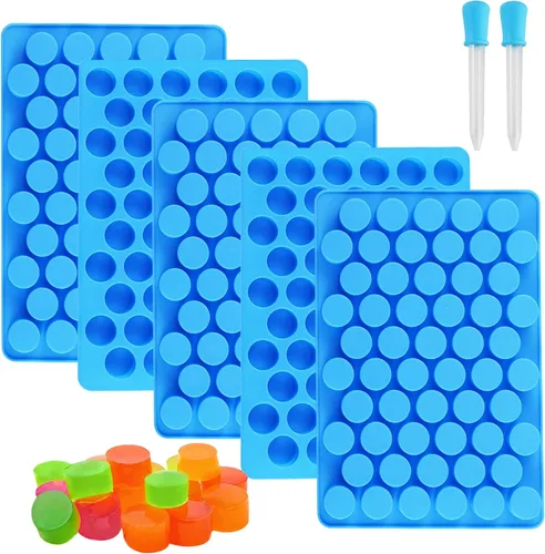Vista 9 de Sidosir 4 piezas de moldes de gomitas de fruta gomosas, moldes de gomitas de caramelo de silicona antiadherentes con 2 cuentagotas