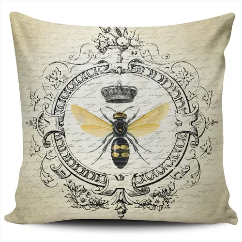 Vista 5 de Funda de almohada decorativa de abeja francesa moderna romántica romántica personalizada con cremallera en un lado impreso de 12 x 16 pulgadas