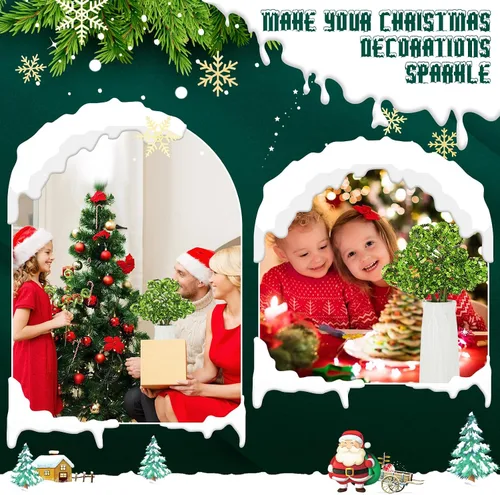 Vista 6 de Sliner 20 adornos de lentejuelas de Navidad de 12 pulgadas, decoración de árbol de Navidad en forma de caramelo, adorno para árbol de Navidad, tallo