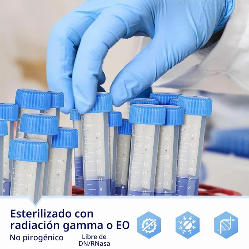 Vista 5 de Konohan Tubos de centrífuga cónicos, tubos de prueba estériles de plástico con tapas de rosca, contenedor cónico de polipropileno con marcas