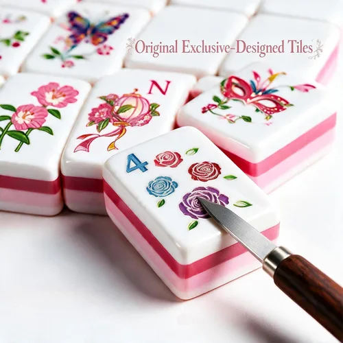 Vista 2 de Azulejos de Mahjong Americano de 160 piezas con exclusivos patrones