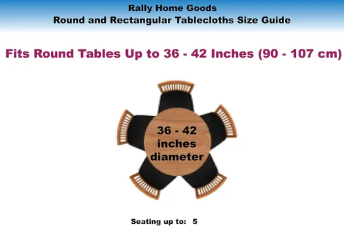 Vista 6 de Rally Home Goods Mantel redondo de vinilo ajustable para interiores y exteriores, respaldo de franela, borde elástico, funda de plástico impermeable