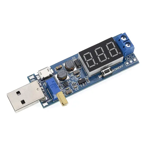 Vista 6 de 2 unids USB Buck Boost Convertidor ajustable Step Up Step Up Módulo de fuente de alimentación Regulador de voltaje DC-DC 5V a 3.3V 9V 12V 18V 24V