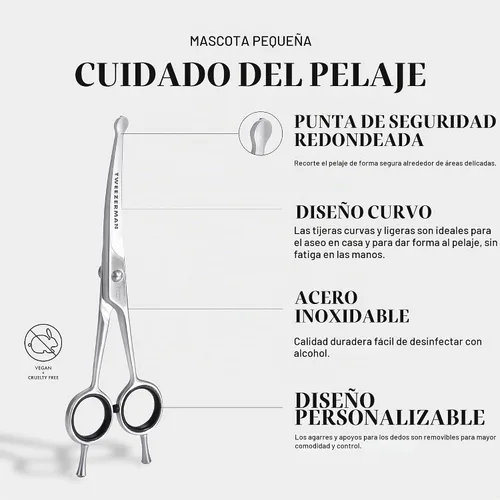 Vista 7 de Tweezerman 7" Pet Grooming Shears-Safety Round Tips for Dogs & Cats