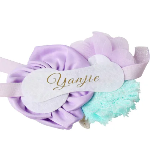 Vista 5 de YanJie Diadema con purpurina y lazos para el cabello para niñas pequeñas, regalo de fiesta de cumpleaños, lavanda aguamarina (M, dorado)