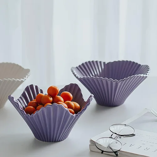 Vista 4 de Cuenco de cerámica para frutas, tazón grande para servir pasta, palomitas de maíz para frutas, nueces, aperitivos, cereales, panes, pasta, helado