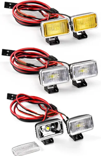 Vista 9 de 20MM Proyector rectangular Retro Simulación Electrochapado Reflector reflector reflector faro para 1:8 1:10 RC coche