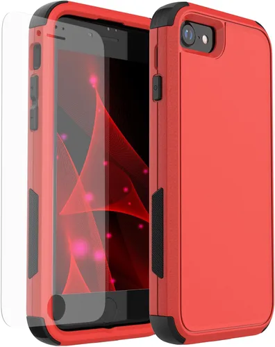Vista 8 de X-belmox Funda resistente para iPhone SE 2022 (3ª generación), iPhone SE 2020 (2ª generación), 3 en 1 [a prueba de golpes] [a prueba de caídas]
