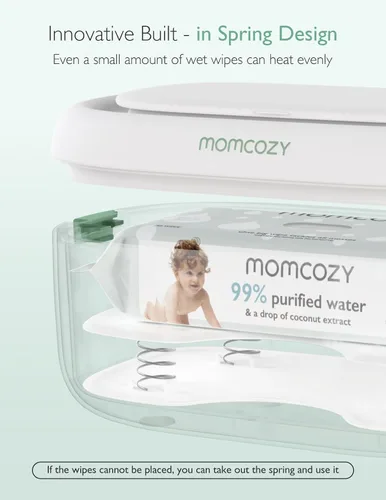 Vista 3 de Momcozy Calentador de toallitas mejorado, sellos dobles para un dispensador de toallitas de humedad máximo, innovador diseño de resorte, compatible