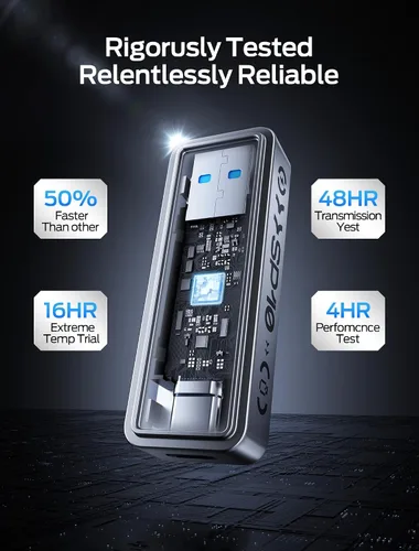 Vista 4 de MOVE SPEED Unidades de estado sólido Pro de lectura de 512 GB de alta velocidad a 1050 MB/s - Puertos duales USB 3.2+Tipo C para Mac iOS Android