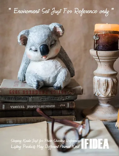 Vista 9 de IFiDEA Estatua de jardín de animales durmientes, figura de oso de 7 pulgadas, adorno decorativo de diseñador para interiores y exteriores, colección