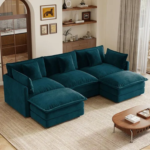 Vista 56 de 76.7" Cloud Couch for Living Room, Deep Seat Loveseat Sofa, Beige Breathable Chenille, 2-Seats Couch for Apartment Small Spaces, Pocket Spring