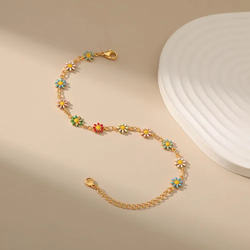 Vista 16 de Delicadas pulseras de oro para mujer, chapado en oro 18, ajustable, mal de ojo, mariposa, cuentas, perla, corazón, turquesa, hecha a mano para mujer