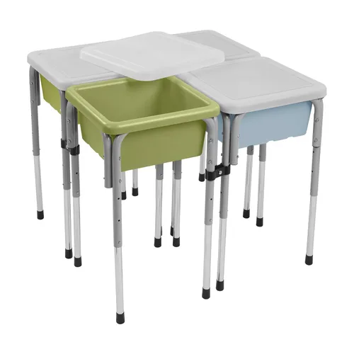 Vista 16 de ECR4Kids Mesas modulares de juego con arena y agua con tapas, varios colores, Multi Color, 1 Azul /Rojo