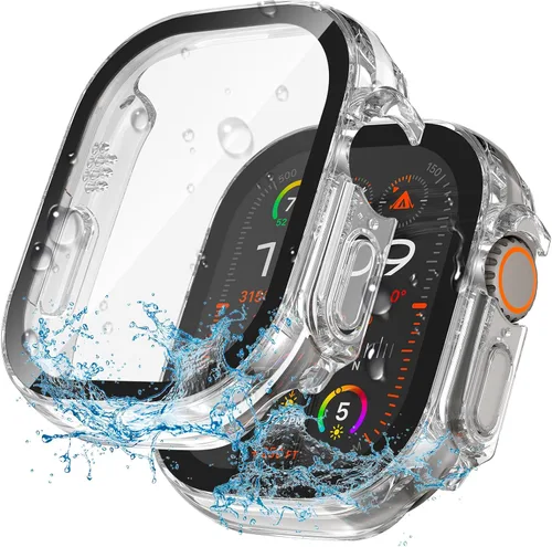 Vista 29 de YIJDACASE - Juego de 2 estuches impermeables para protector de pantalla de Apple Watch Series 10 Series 11 (2025) 46mm con vidrio templado