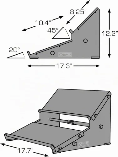Vista 9 de XTS Duo-Flex - Soporte de sobremesa, 2 niveles para pedales FX