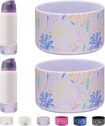 Vista 21 de WK IEASON 2 fundas de silicona para botella de agua Owala, base protectora para botella de agua Owala FreeSip Twist y Flip Flask accesorios