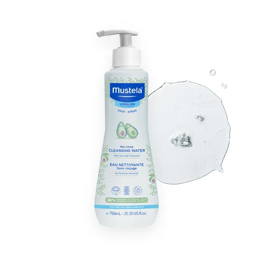 Vista 14 de Mustela Agua limpiadora para bebés, agua micelar sin enjuague, con aguacate natural y aloe vera, para cara, cuerpo y pañal del bebé, paquete de 1
